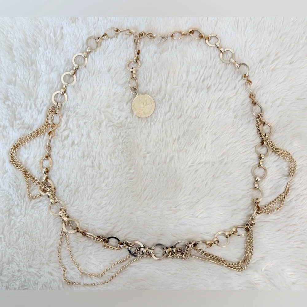Vintage Gold Tone Coin Chain Belt